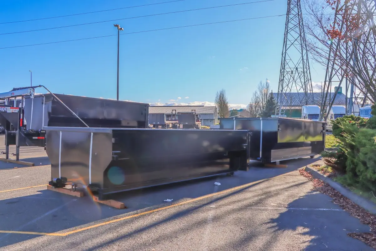 Roll-off dumpster ready for waste disposal at job site for Construction Dumpster Rental in Lake Elmo